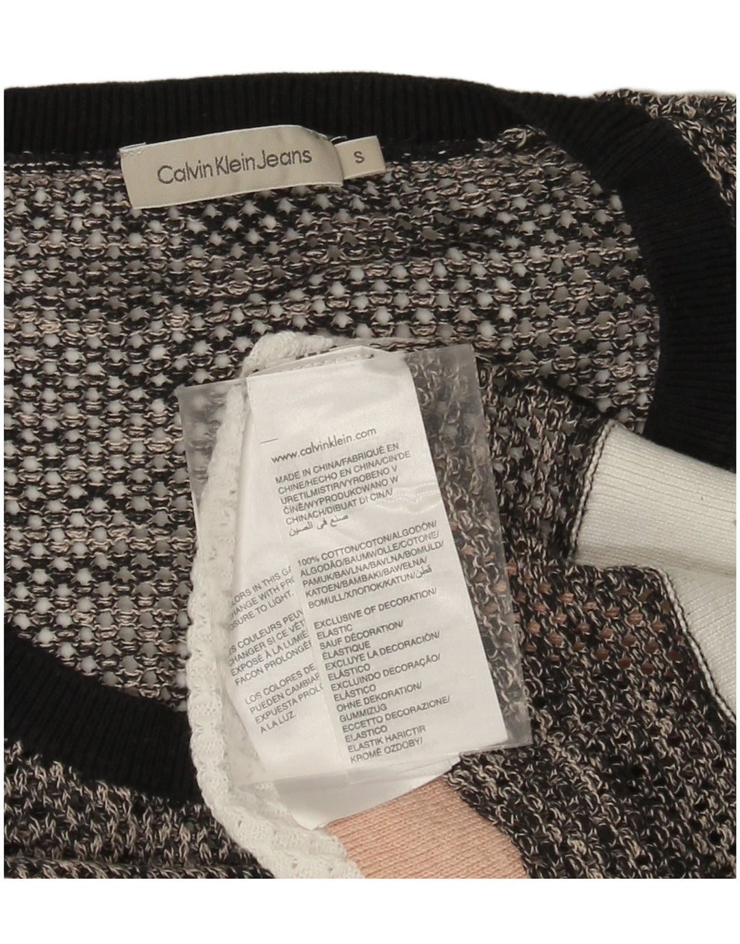 Suéter feminino CALVIN KLEIN JEANS com gola canoa Reino Unido 10 pequeno cinza