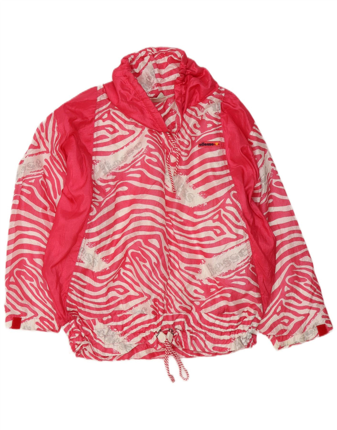 Pulôver Ellesse feminino com estampa de animal rosa, jaqueta UK 22 3XL