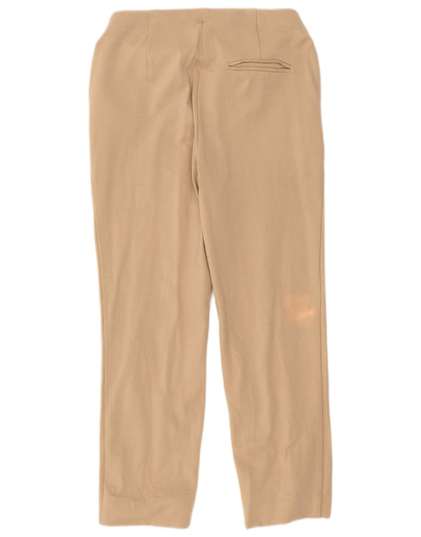 Calça feminina reta casual Marks & Spencer Reino Unido 12 médio W30 L26 bege