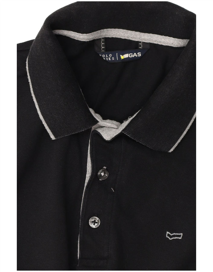 Camisa Polo Masculina Gas Média Preta