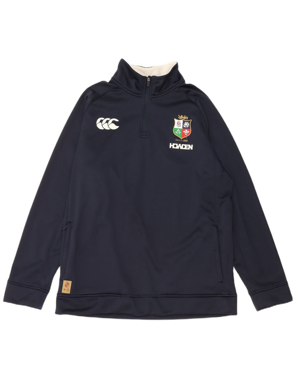 Suéter masculino Canterbury com zíper e gola 2XL poliéster azul marinho