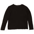 Top feminino Zara de manga comprida UK 10 pequeno preto viscose