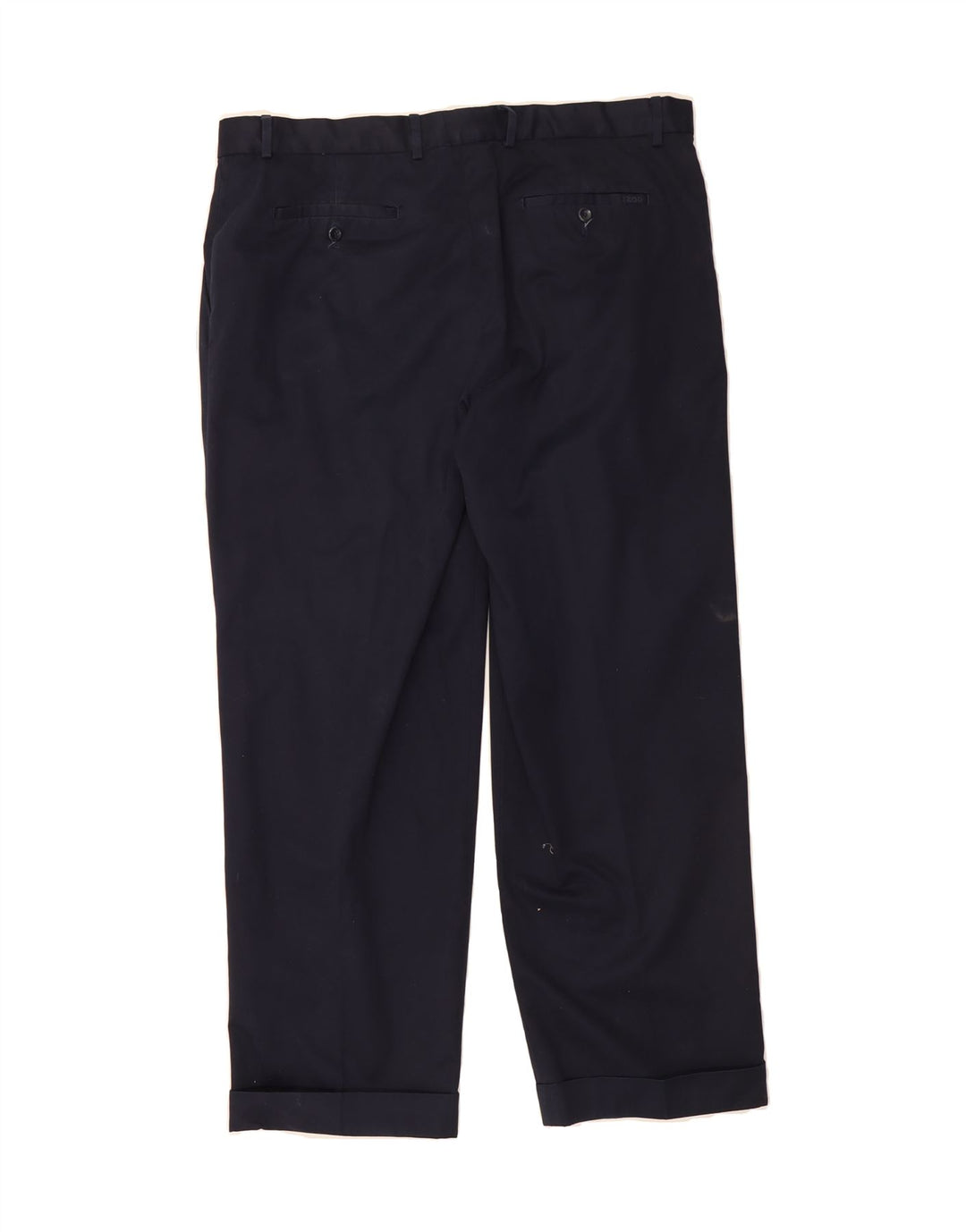 IZOD Mens Straight Suit Trousers W38 L30 Navy Blue Cotton Vintage Izod and Second-Hand Izod from Messina Hembry 