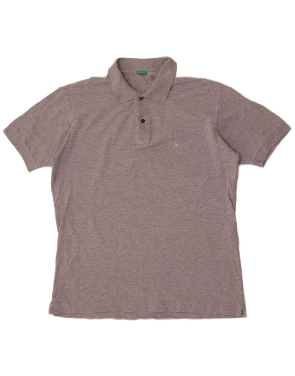 Camisa polo masculina Benetton grande cinza manchada