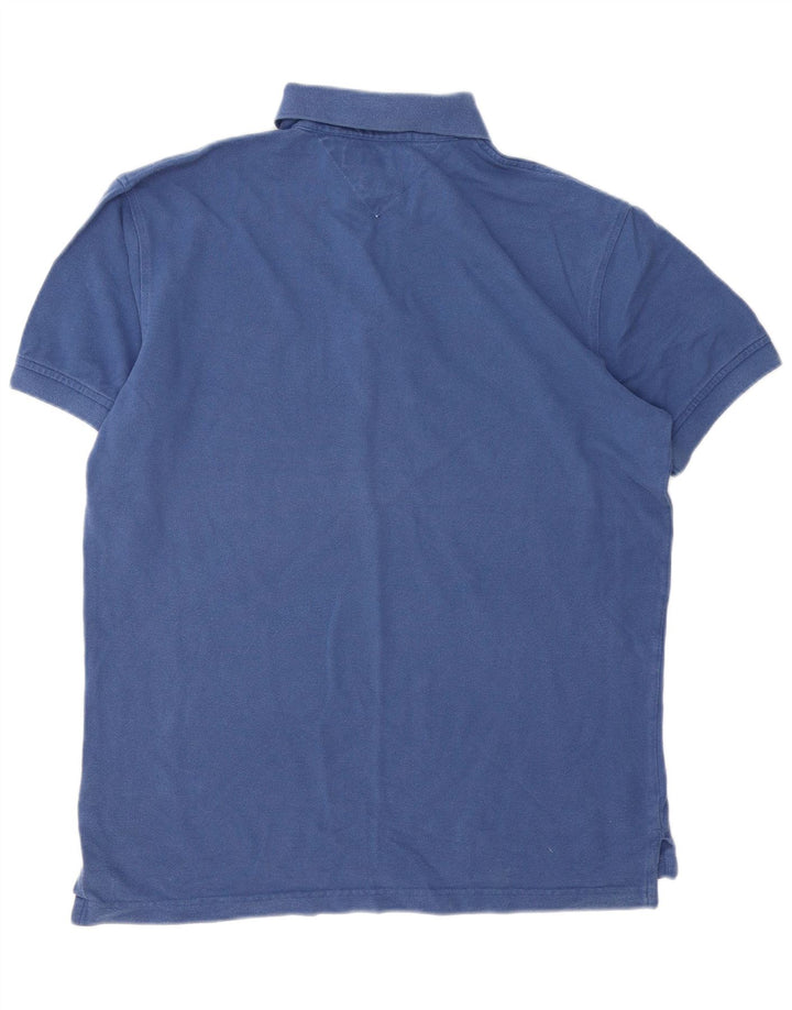 Camisa polo masculina Tommy Hilfiger grande algodão azul