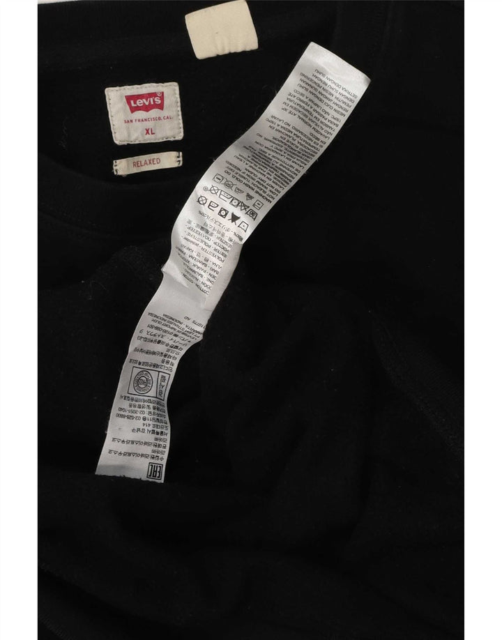 Levi's Mens Relaxed Graphic Moletom Jumper XL Preto Algodão
