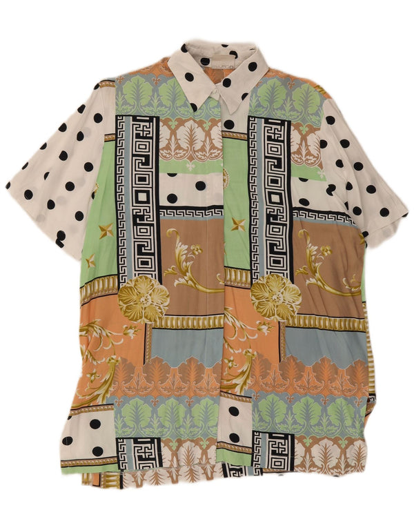 Blusa Camisa Feminina Vintage EU 40 Média Patchwork Multicolorida