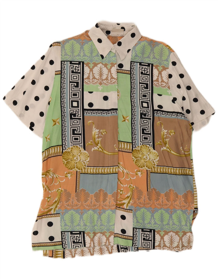 Blusa Camisa Feminina Vintage EU 40 Média Patchwork Multicolorida