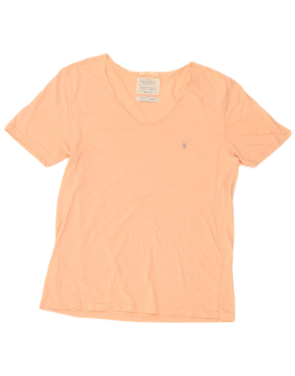 Camiseta feminina All Saints UK 16 grande algodão rosa