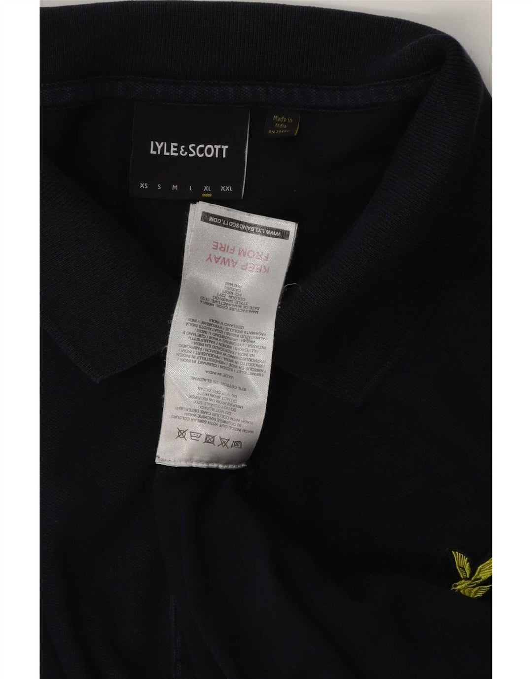 Camisa polo masculina Lyle & Scott XL azul marinho algodão