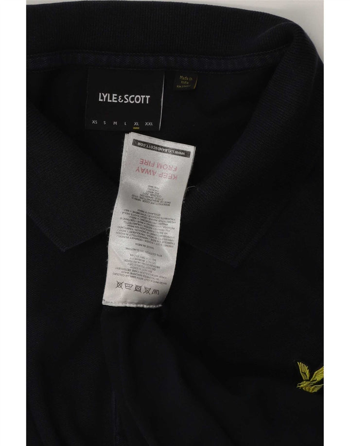 Camisa polo masculina Lyle & Scott XL azul marinho algodão