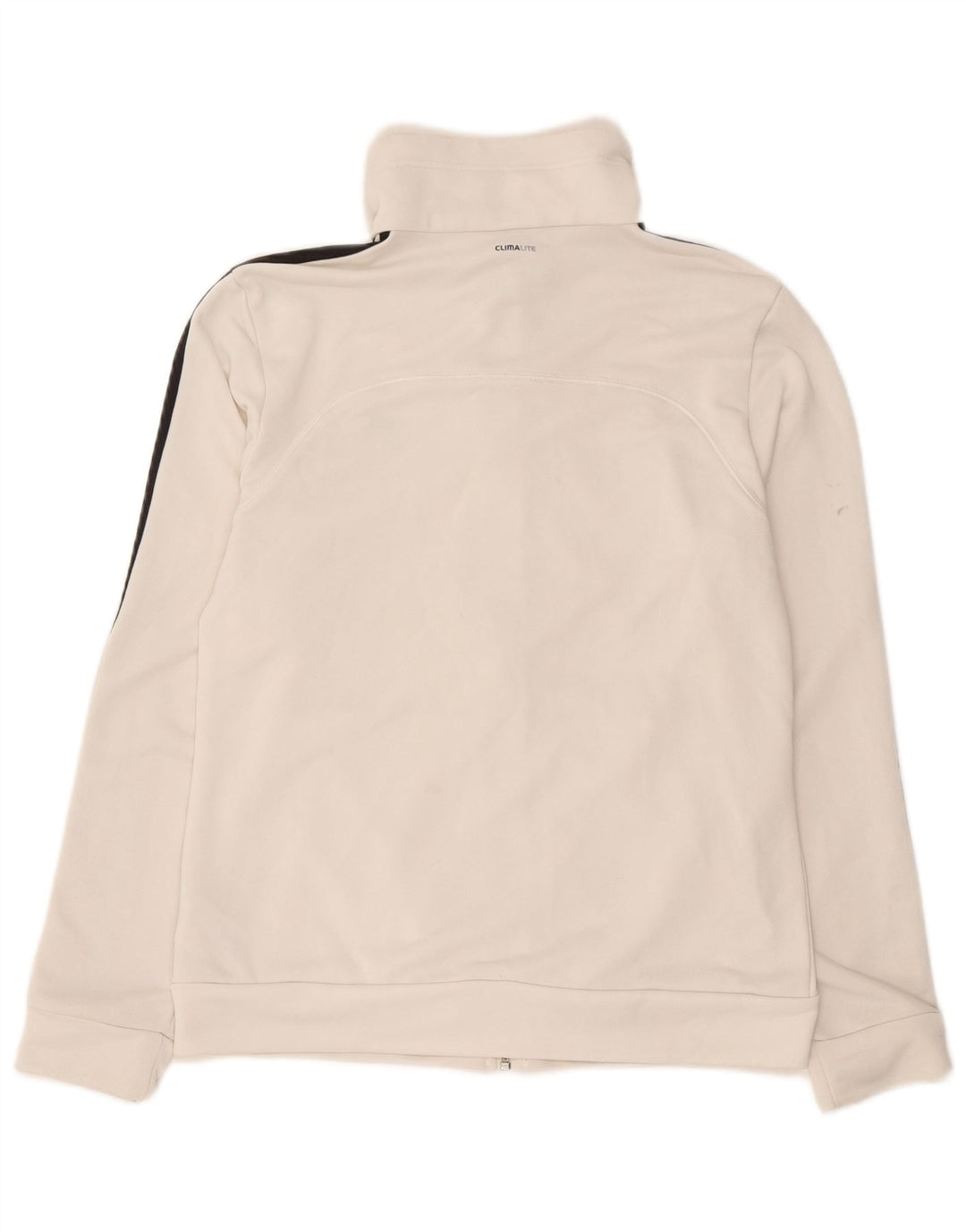Adidas Womens Climalite Tracksuit Top Jacket UK 12/14 Médio Branco