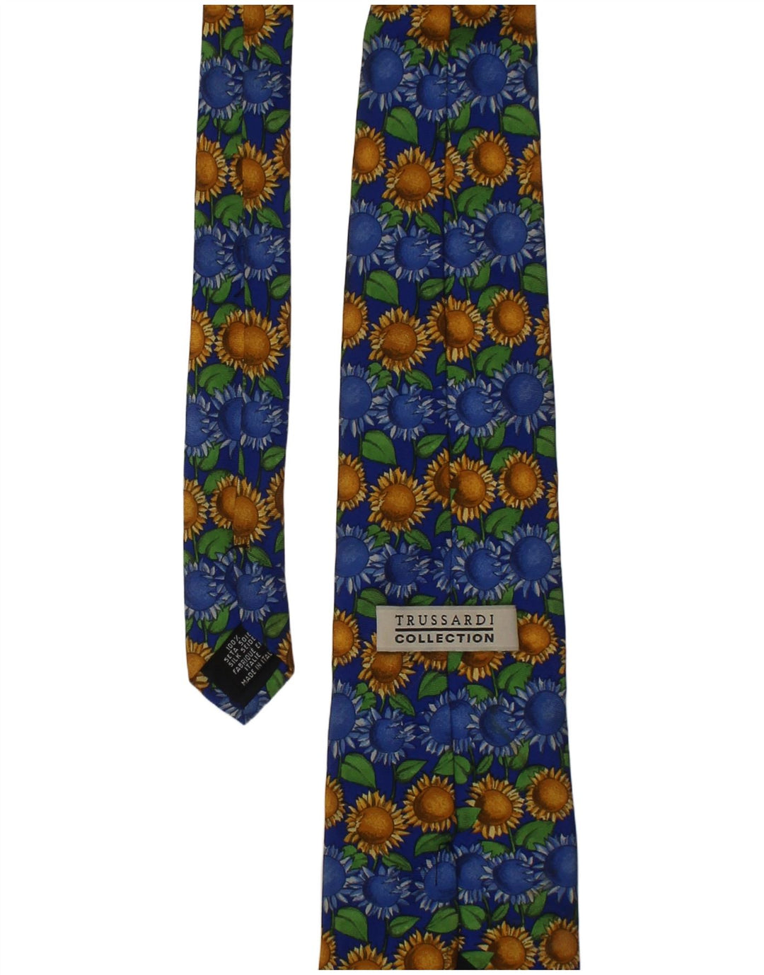 Trussardi Gravata gráfica masculina tamanho único azul floral seda