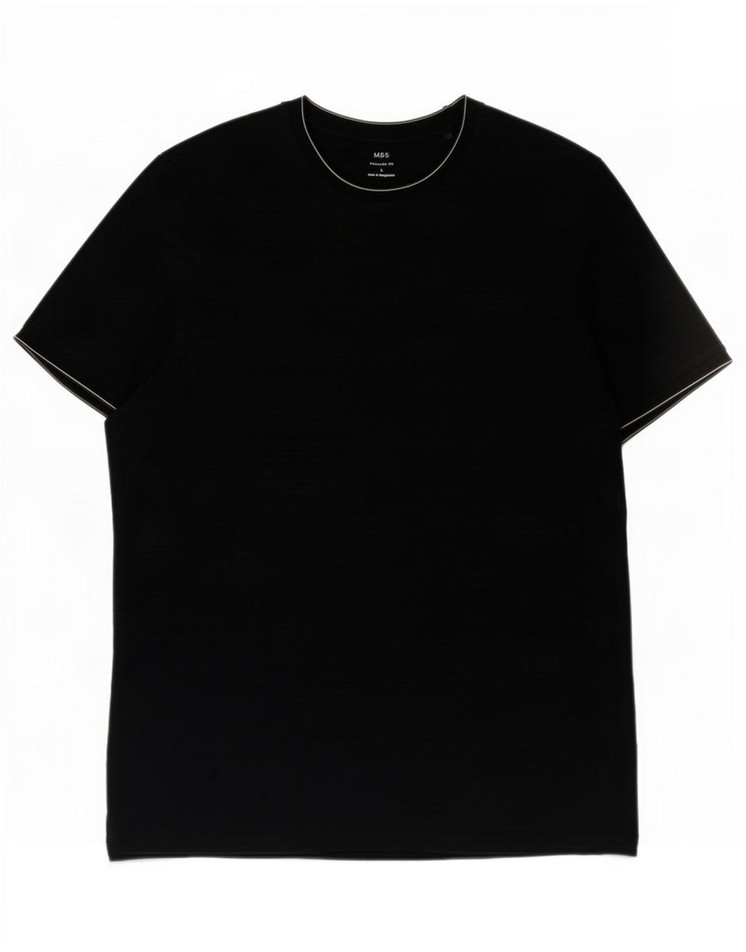 Camiseta masculina Marks & Spencer Regular Fit Top grande de algodão azul marinho