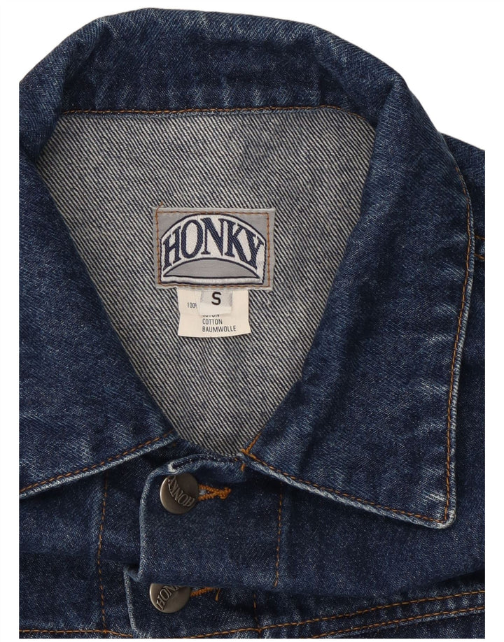 Jaqueta jeans masculina vintage UK 36 algodão azul pequeno