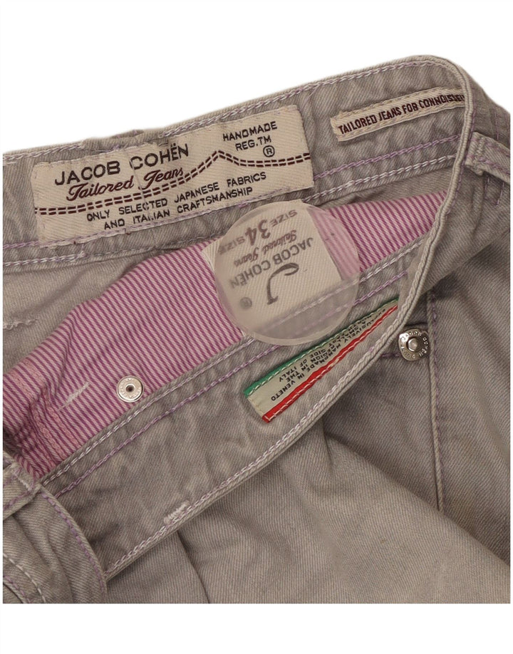 Jacob Cohen Jeans retos femininos W34 L30 algodão cinza