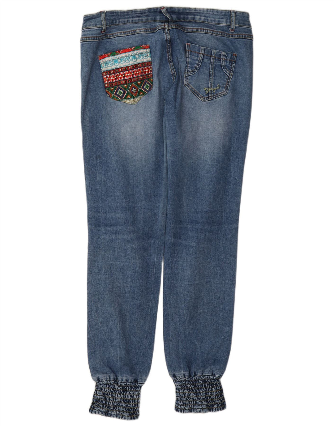 Desigual Womens Distressed Joggers Slim Jeans W32 L31 Azul