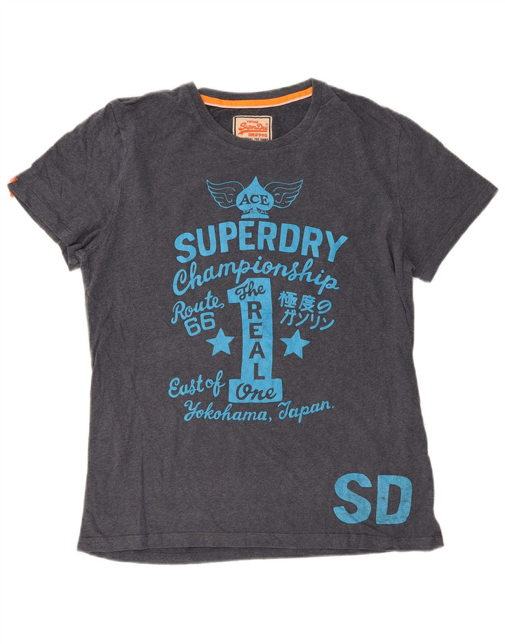Camiseta gráfica masculina Superdry Top XL algodão cinza