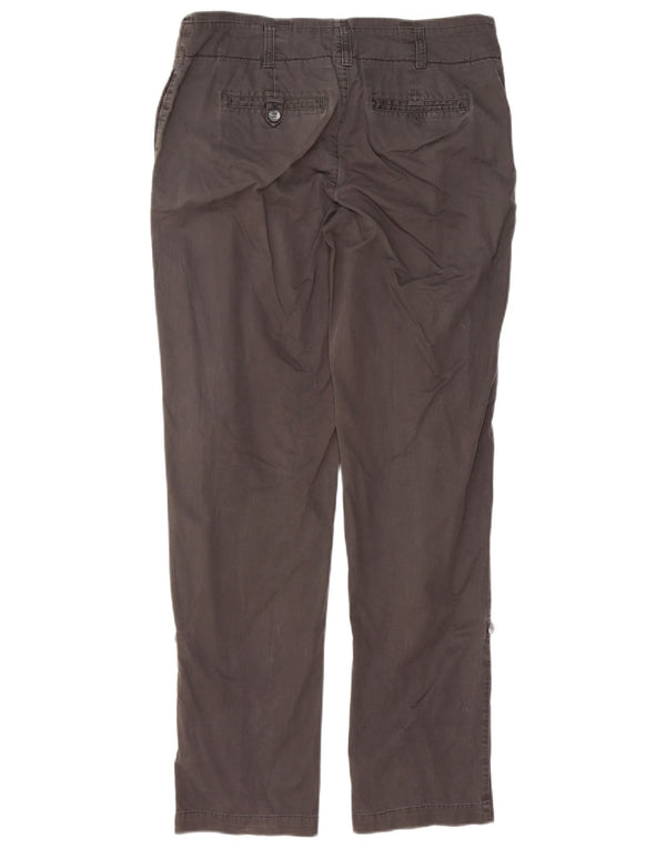 Calça chino reta feminina Gap UK 10 pequena W32 L32 algodão cinza