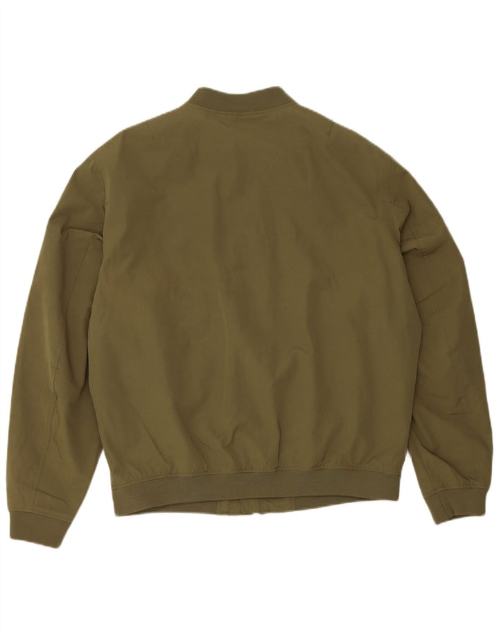 Zara Mens Bomber Jacket UK 40 Grande Poliéster Cáqui