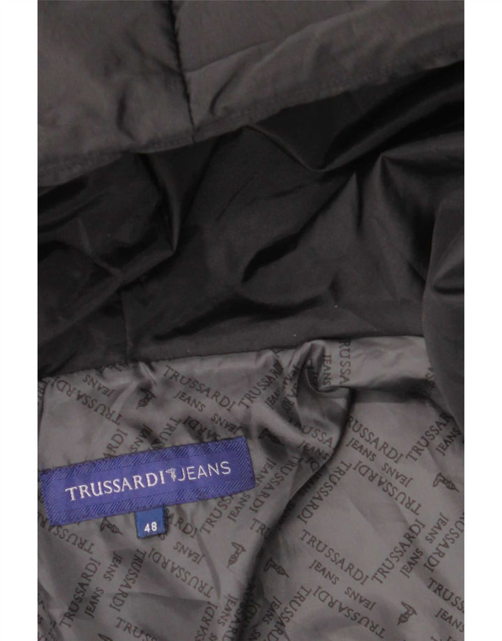 Jaqueta feminina acolchoada com capuz Trussardi Jeans IT 48 XL preta