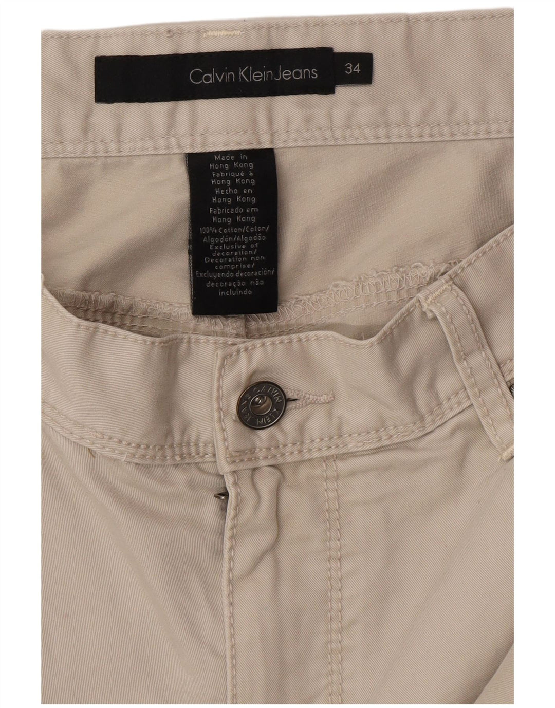 Calça cargo reta masculina CALVIN KLEIN W34 L32 algodão cinza
