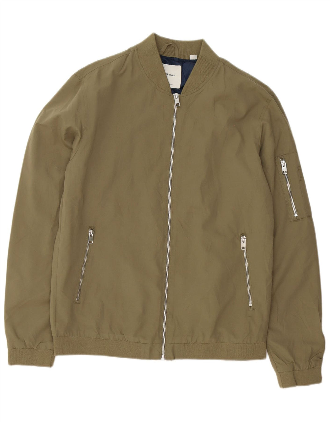 Jaqueta bomber masculina Jack & Jones Reino Unido 40 grande poliéster cáqui