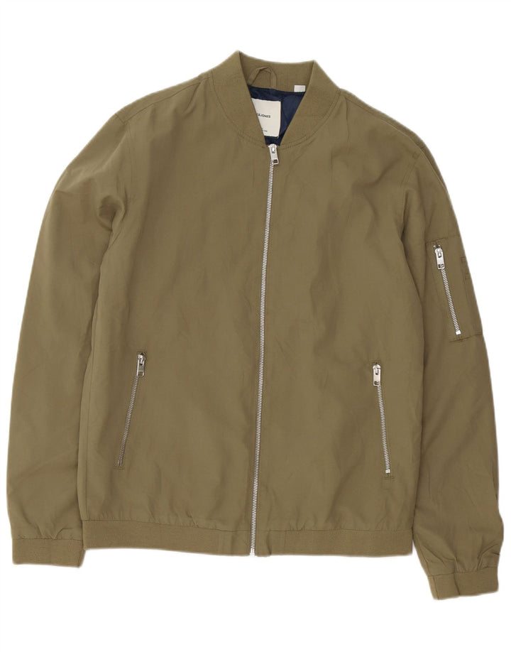 Jaqueta bomber masculina Jack & Jones Reino Unido 40 grande poliéster cáqui