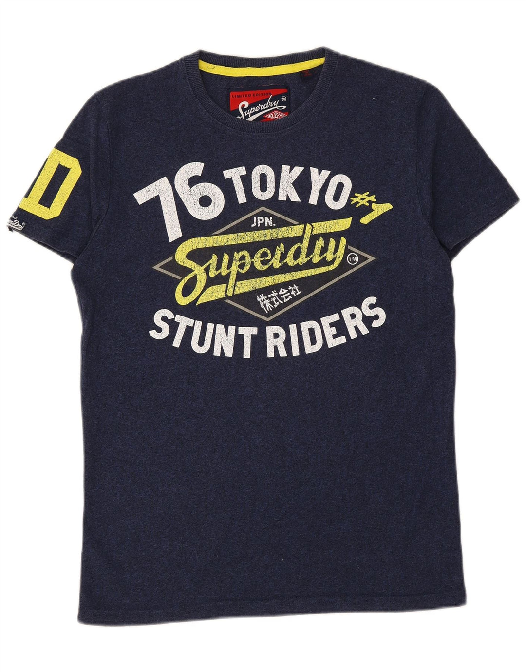 Camiseta masculina gráfica SUPERDRY Top médio algodão azul marinho