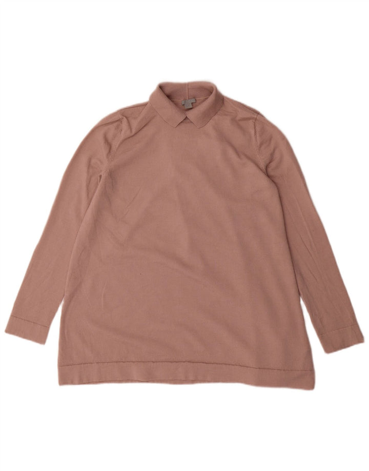 Suéter masculino Cos com gola polo pequeno rosa