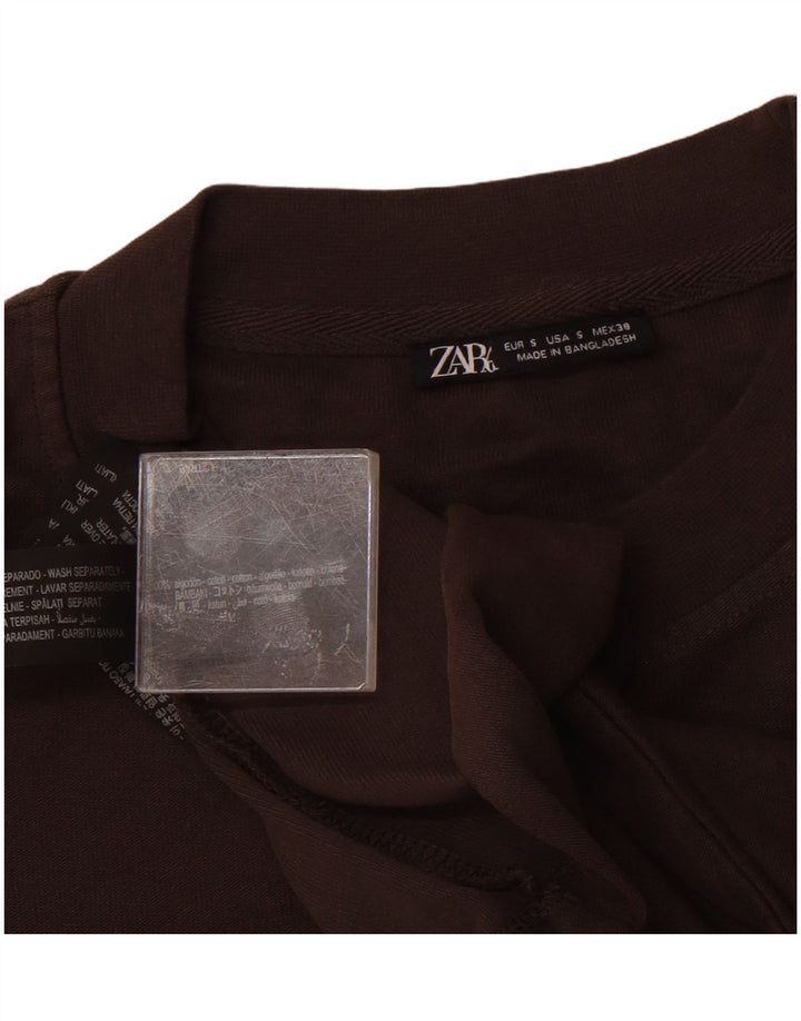 Camiseta masculina Zara Top pequeno algodão cinza