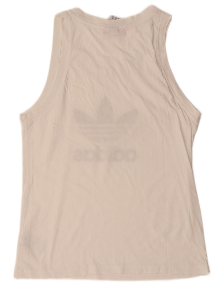 ADIDAS Mens Graphic Vest Top Médio Algodão Branco
