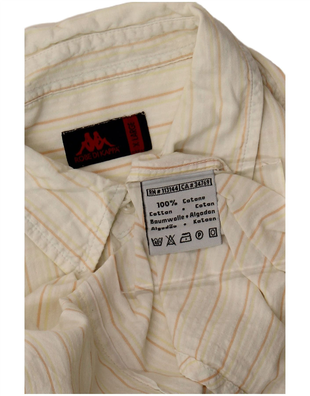 Camisa masculina Kappa XL risca de giz branca de algodão