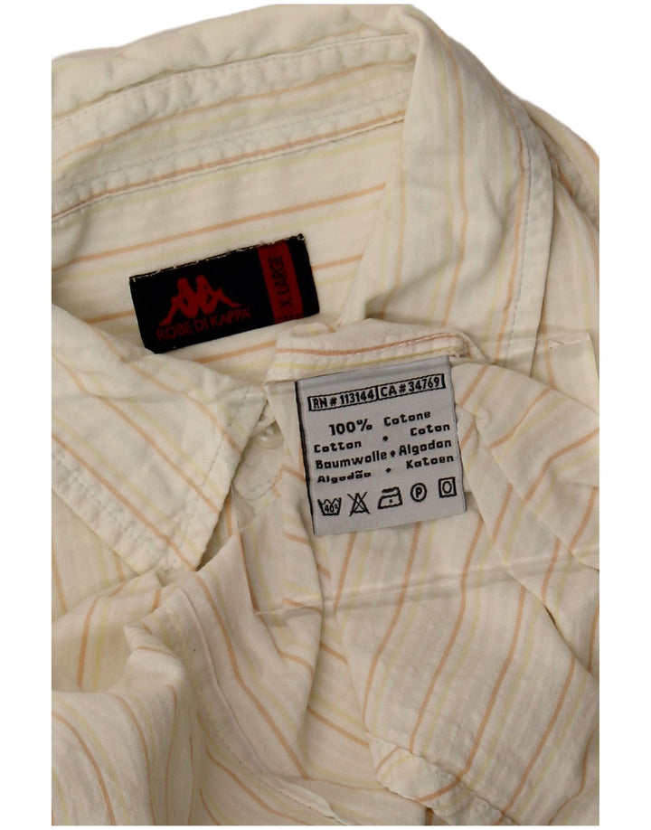 Camisa masculina Kappa XL risca de giz branca de algodão