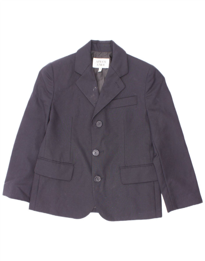 Jaqueta blazer de 3 botões Armani Junior Boys 6-7 anos azul marinho lã