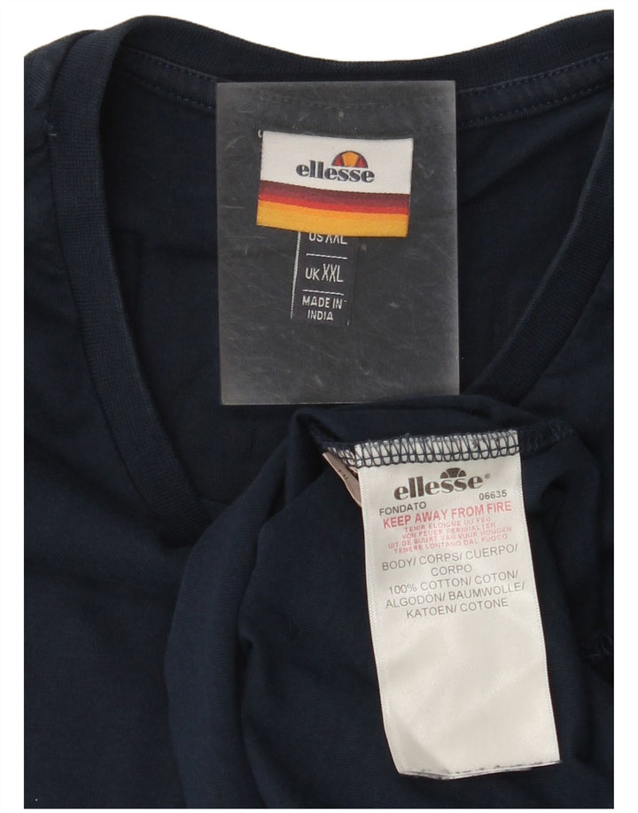 Camiseta gráfica masculina ELLESSE 2XL algodão azul marinho