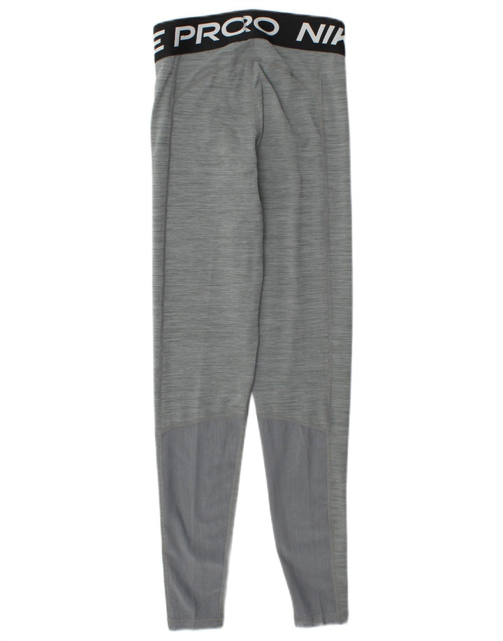 Leggings femininas Nike Dri Fit Graphic UK 4 XS cinza manchado de poliéster