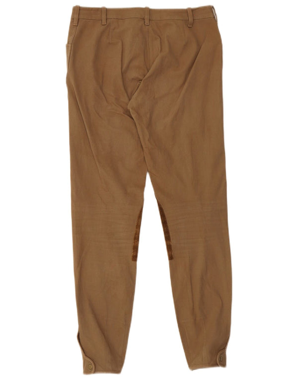 Calça de equitação feminina Ralph Lauren US 4 pequena W28 L27 marrom colorblock
