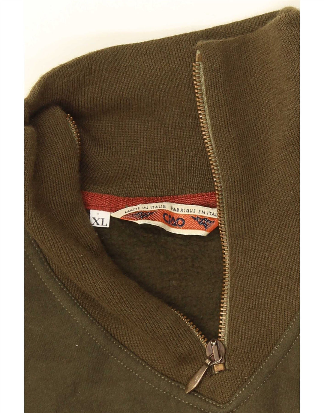 Moletom masculino Ciao com zíper e gola XL algodão verde