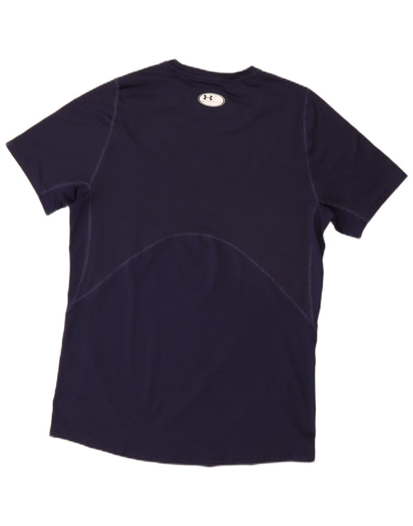 Camiseta masculina Under ARMOR Heat Gear Top Médio Sintético Azul Marinho