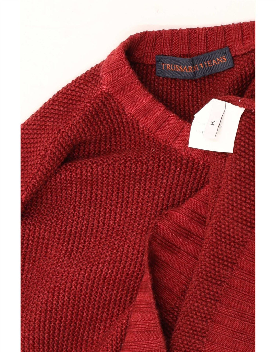 Suéter masculino Trussardi Jeans com gola redonda, vermelho médio