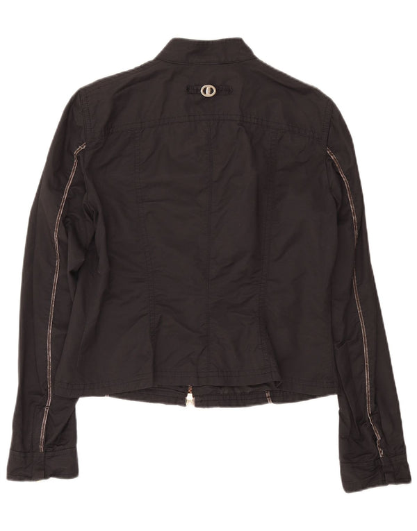 Jaqueta bomber feminina Trussardi Jeans IT 46 grande algodão preto