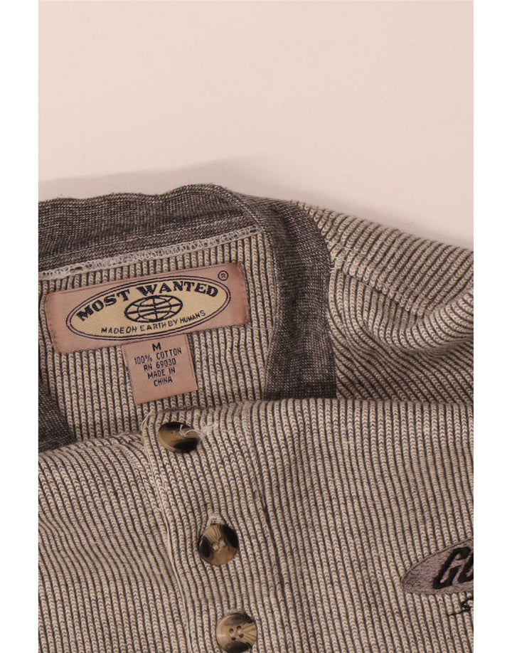 Top vintage masculino manga longa algodão cinza médio