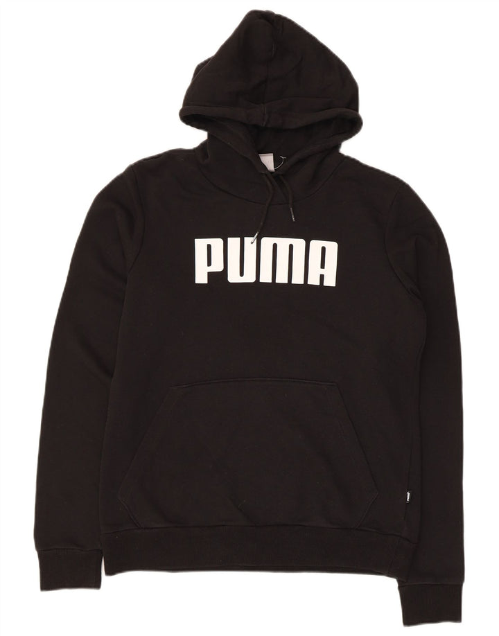 Puma feminino gráfico moletom com capuz UK 12 médio preto poliéster