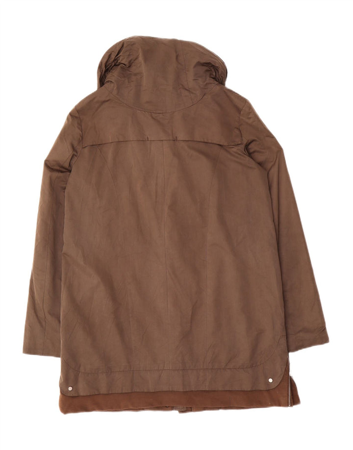 Zara Womens Parka Jacket UK 14 Médio Marrom Poliamida
