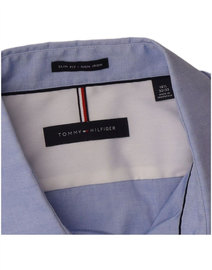 Camisa masculina Tommy Hilfiger Slim Fit tamanho 16 grande azul
