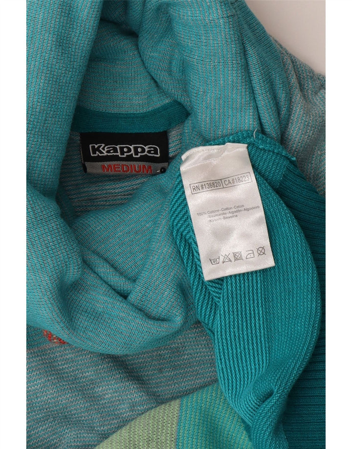 Suéter masculino Kappa com gola redonda e algodão listrado azul médio
