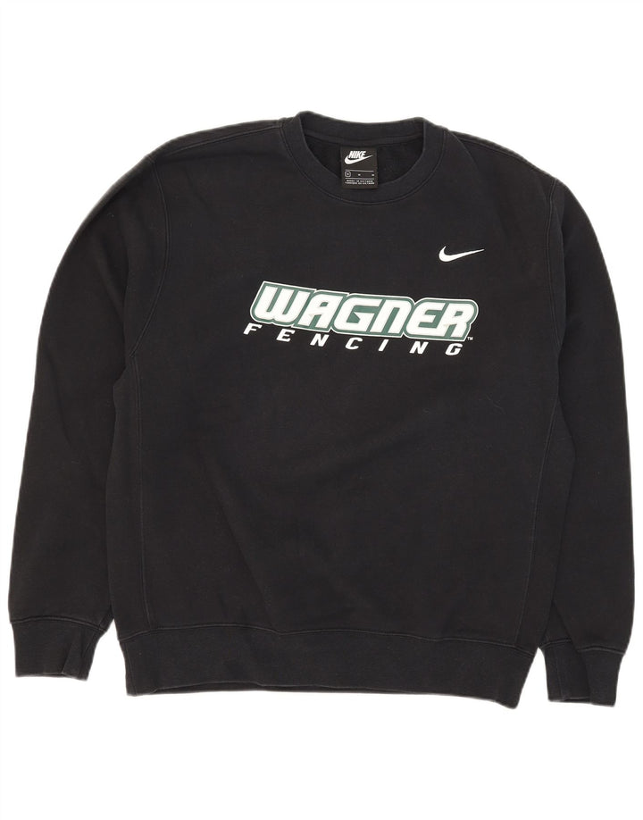 Nike masculino gráfico moletom jumper médio algodão preto