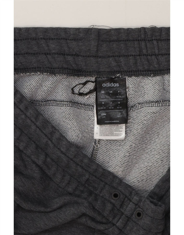 ADIDAS Calças de treino femininas Joggers UK 16/18 Grande Cinza Flecked
