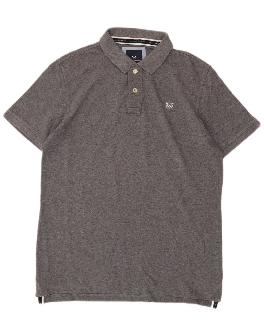 Camisa polo masculina Crew Clothing algodão cinza pequeno